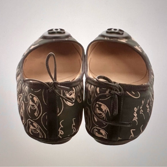 CHANEL Vintage Interlocking CC Logo pattern print green Ballet Flats - Picture 5 of 12